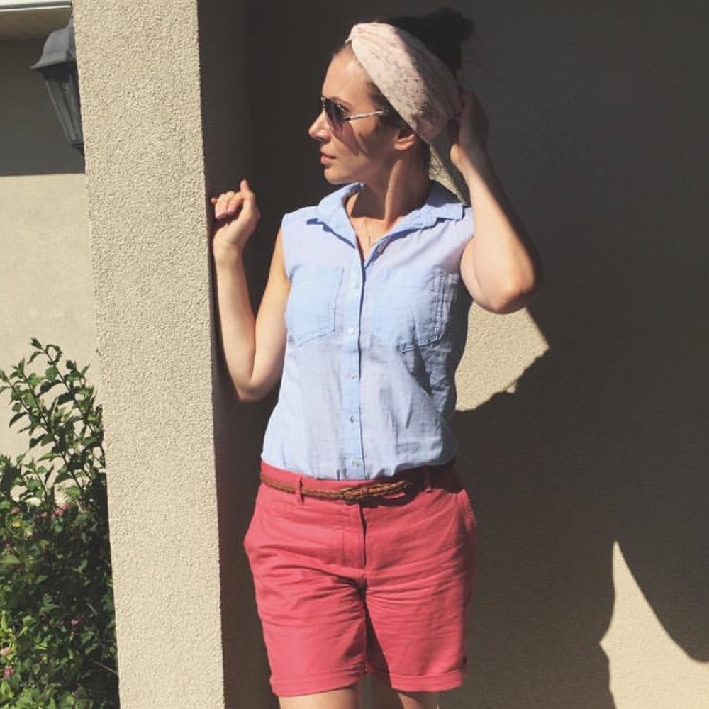 Button up sleeveless shirt